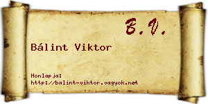 Bálint Viktor névjegykártya